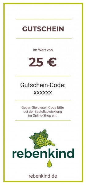 Wein-Geschenkgutschein "25 €"